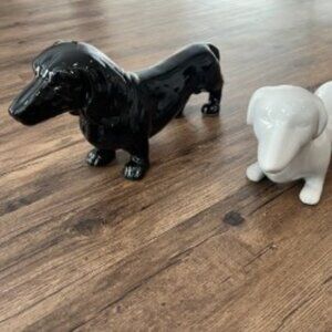 Two Ceramic Dachshund Statues